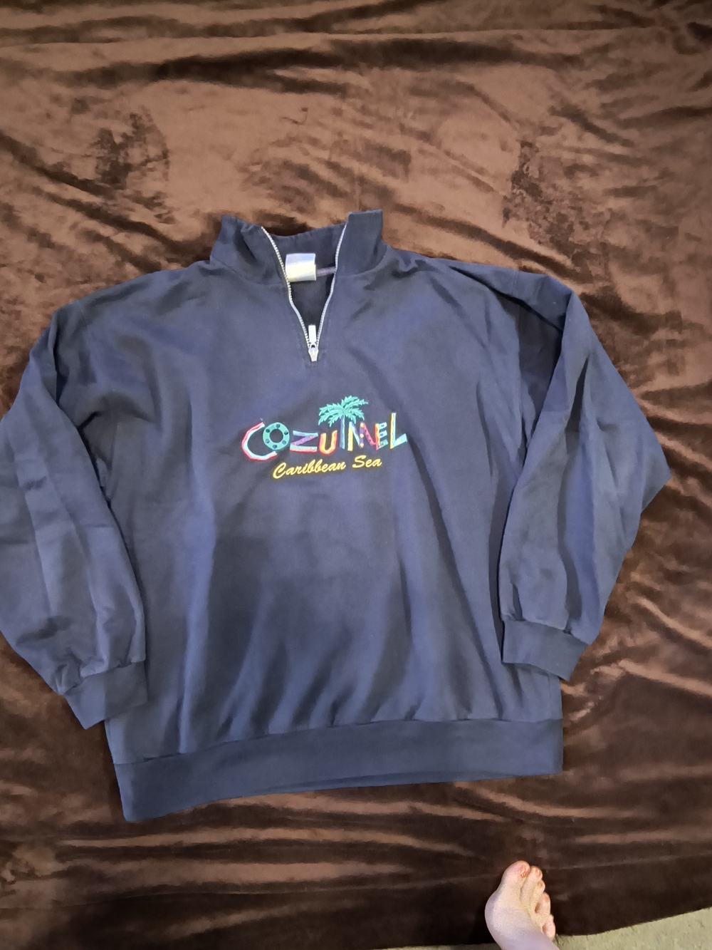Cozumel Caribbean Sea Navy Half-Zip Sweatshirt